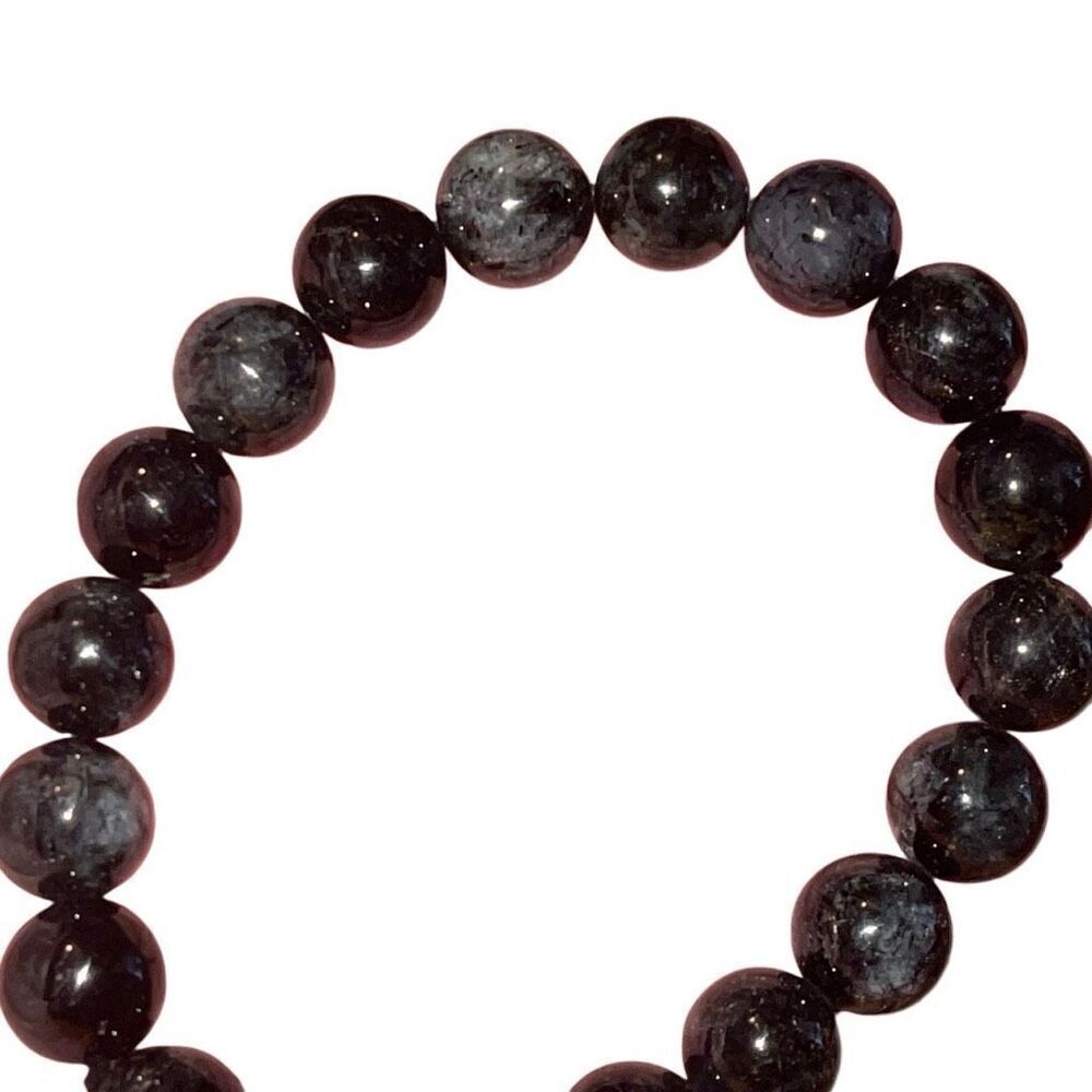 Black tourmaline in quartz 8mm stretch bracelet Crystal 7 inches ONE NEW - Picture 2 of 13
